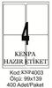 Kenpa A4 Lazer Etiket 99X139 mm	