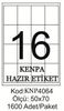 Kenpa A4 Lazer Etiket 85x30 mm