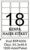 Kenpa A4 Lazer Etiket 63,5x46,6 mm