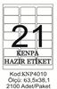 Kenpa A4 Lazer Etiket 63,5x38,1 mm