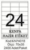 Kenpa A4 Lazer Etiket 70x35 mm